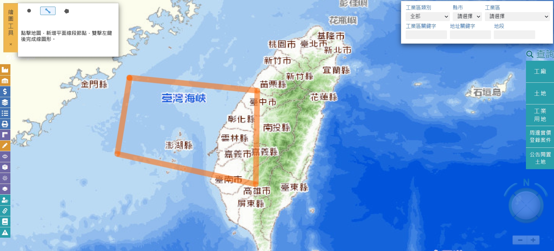 地圖繪圖工具-標記線