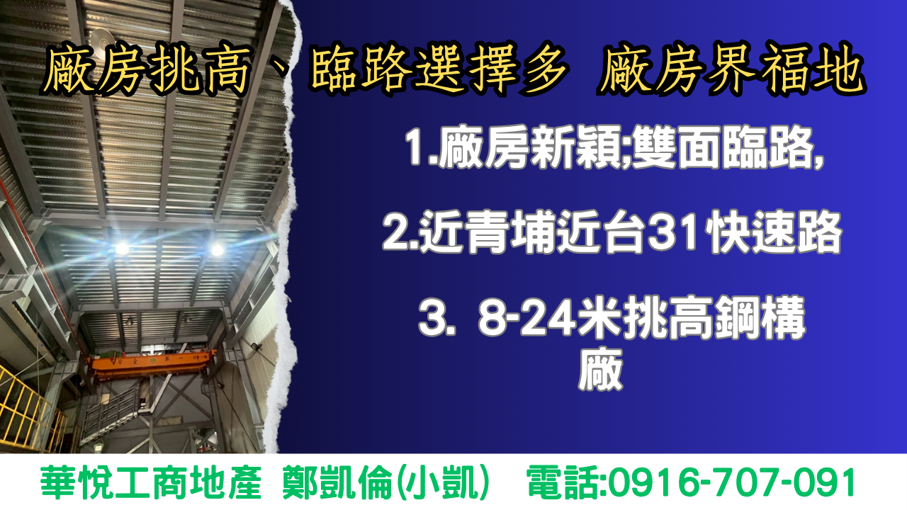 其他工業用地[⭐ 雙面臨路,雙出入口⭐ 近青埔近台31快速路⭐可依法廠登]